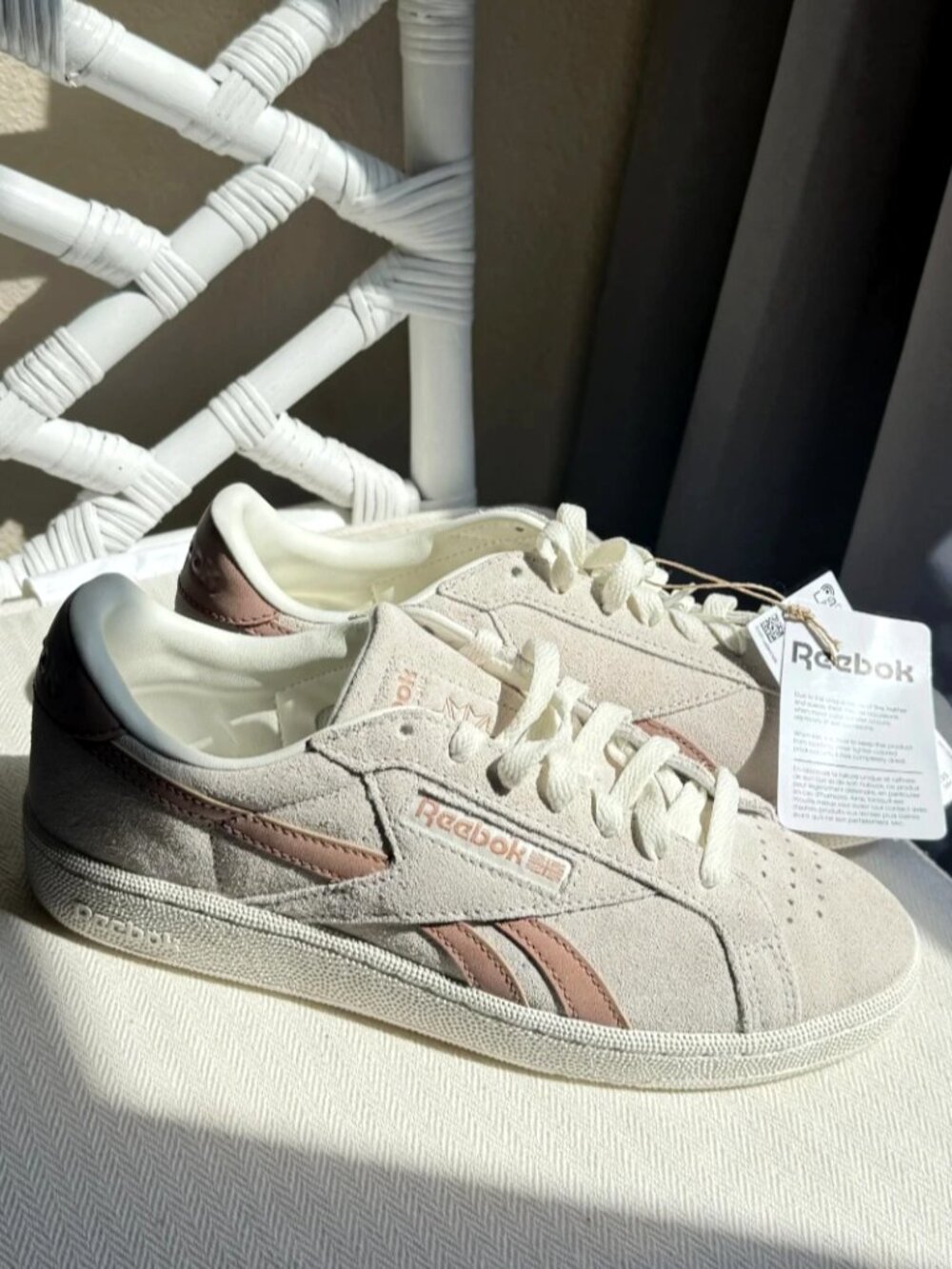 Reebok Club C Grounds UK Beige Pink Clay Women's Suede Sneakers Size 8.5 NWT